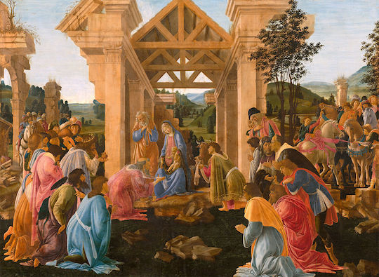 I-gallery The Adoration Of Painting Copy of Sandro Botticelli on Canvas 60x40cm