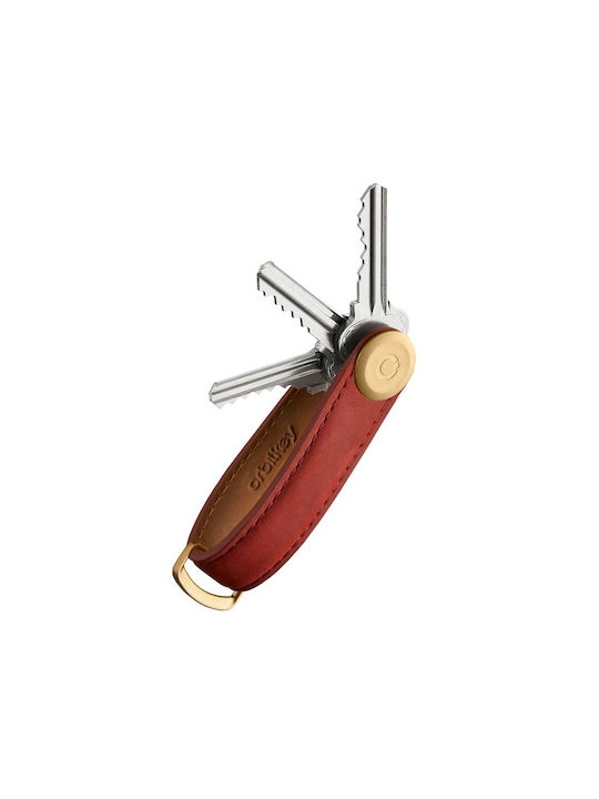 Orbitkey Schlüsselanhänger Key Organiser Leder Rot