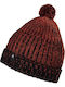 Heavy Knit Pom Pom Beanie Unisex Σκούφις με Rib Πλέξη σε Μαύρο χρώμα