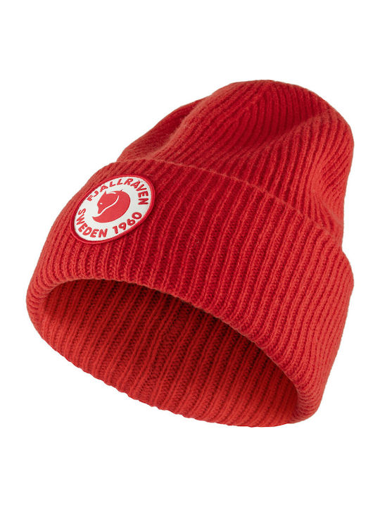 1960 Logo Beanie Frauen Beanie mit Rippstrick in Rot Farbe