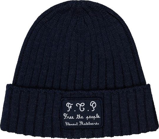 Beanie Ανδρικός Σκούφος με Rib Πλέξη σε Navy Μπλε χρώμα