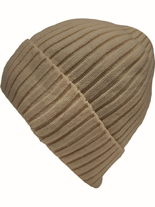 Beanie Unisex Beanie Gestrickt in Beige Farbe