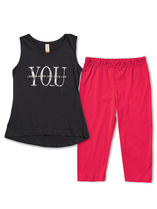 Kinder-Set mit Leggings Sommer 2Stück Schwarz