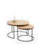 Round Solid Wood Zigon Tables Oak L70xW70xH42cm