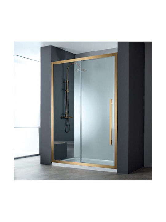 Devon Noxx Shower Screen for Shower with Sliding Door 145-148x200cm Clean Glass Bronze Brushed