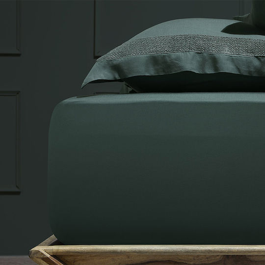 Hauz Cearșaf Super dublu cu Elastic 160x200+40cm. Verde