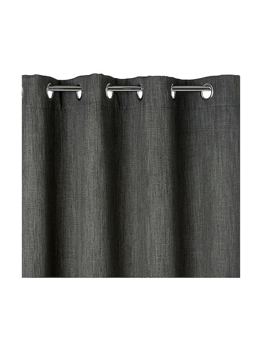 La Redoute Interieurs Κουρτίνα Συσκότισης με Τρουκς Γκρι 140x250εκ.