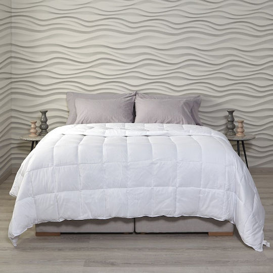 Aigaion Single Quilt with Microfiber Filling 160x240cm White