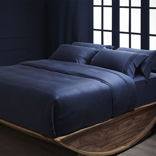 Hauz Σετ Παπλωματοθήκη King Size με 2 Μαξιλαροθήκες 260x250cm Μπλε