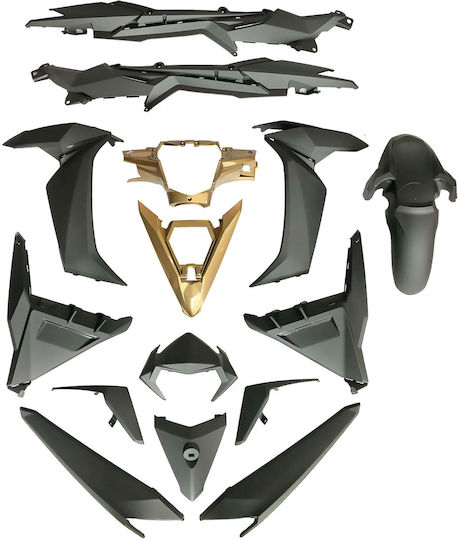 HLD Motorrad Kunststoff-Set für Sym VF 185 Gold