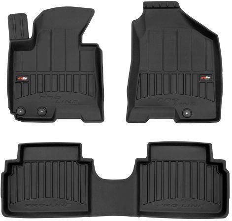 Frogum Set of Front and Rear Mats 3pcs Tray Type for Hyundai iX35 2010-2015 Black