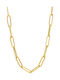 Theodora's Jewellery Αλυσίδα Λαιμού από Ατσάλι Επιχρυσωμένη Μήκους 40cm