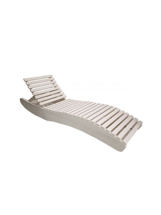 Deckchair Wooden Gray 198x60x28cm.