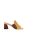 Hispanitas Chunky Heel Leather Mules Yellow