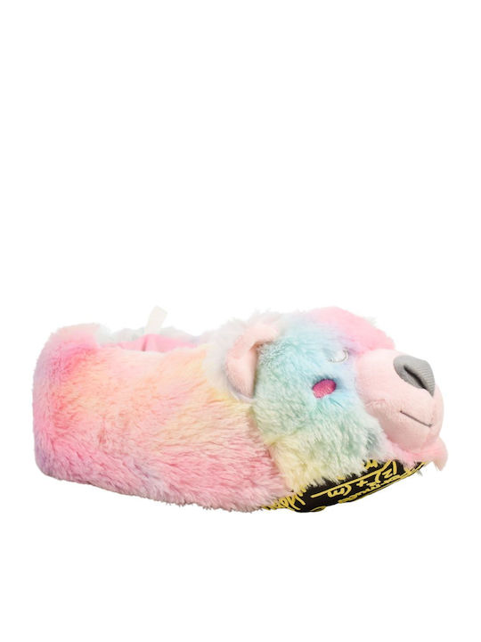 Yfantidis Closed-Toe Women's Slippers with Fur Pink