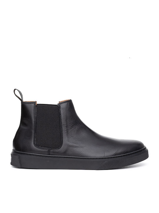 Leder Schwarz Chelsea Stiefeletten