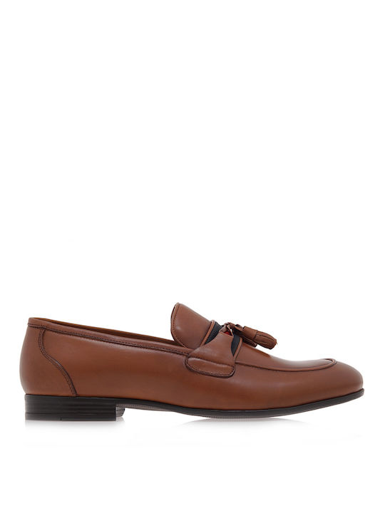 JK London Δερμάτινα Ανδρικά Loafers σε Ταμπά Χρώμα