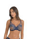 Blue Minimizer Bra Without Padding With Underwire
