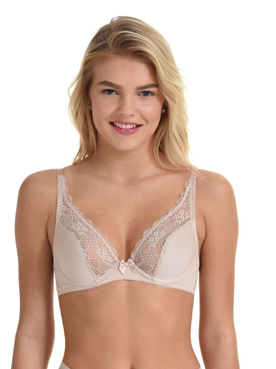 Miss Rosy Triangle Triangle Bra without Padding Underwire Beige