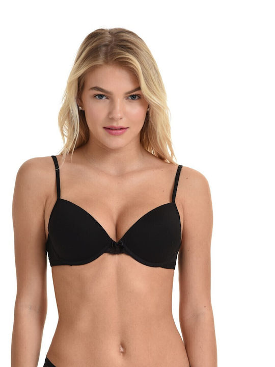 Miss Rosy Push Up Bra Underwire Black