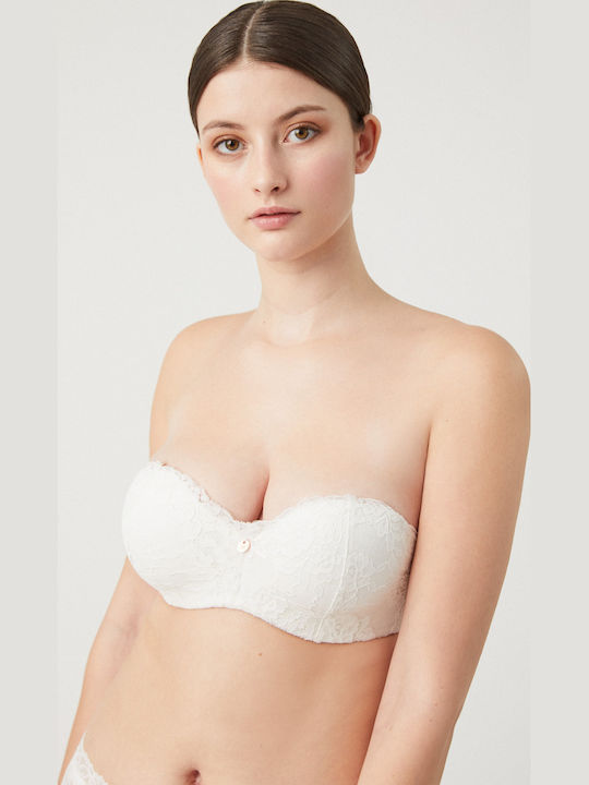 Ysabel Mora Strapless Balconette Λευκό Σουτιέν ...