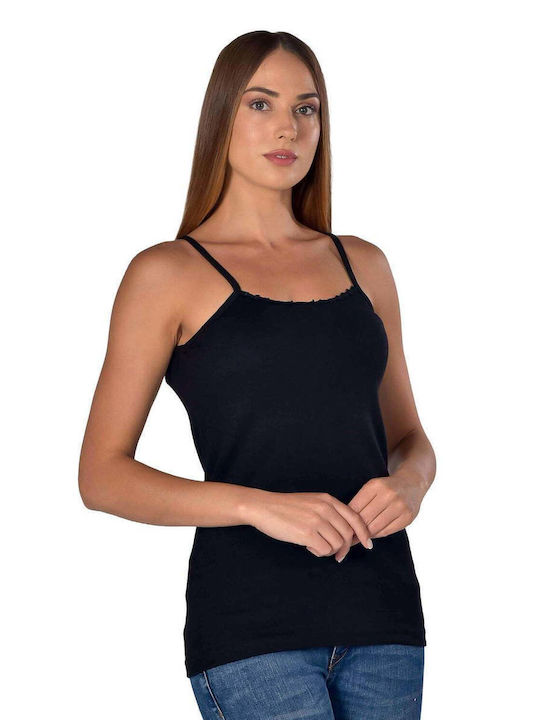 Jokers Women's Cotton T-Shirt with Spaghetti Strap Black