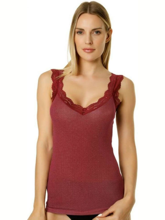 Sexen Ärmellos Burgundisch Damen T-Shirt