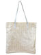 Aquablue Stroh Strandtasche Silber