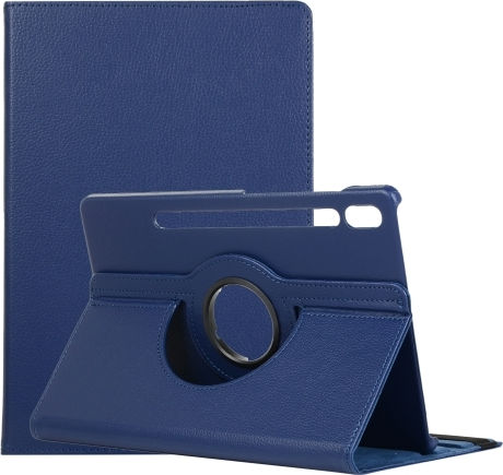 Litchi Texture Horizontal Flip 360 Degrees Flip Cover Μπλε (Galaxy Tab S7+)