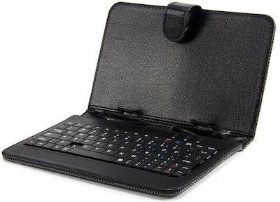 Clever Flip Cover Piele artificială cu Tastatură Engleză SUA Negru (Universal 8" - Universal 8") 140016