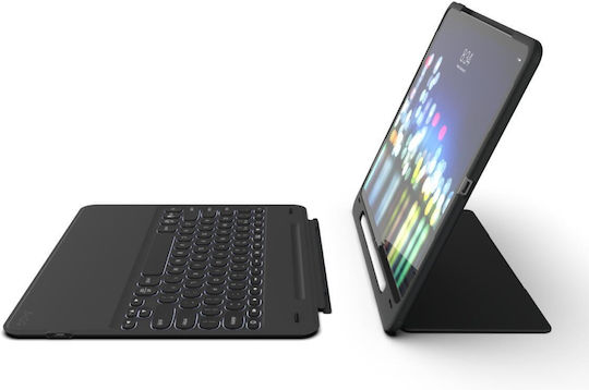 Zagg Slim Flip Cover με Πληκτρολόγιο στα Αγγλικά US Μαύρη (iPad Pro 2020 12.9")