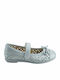 Kids Ballerinas with Hoop & Loop Closure Silver