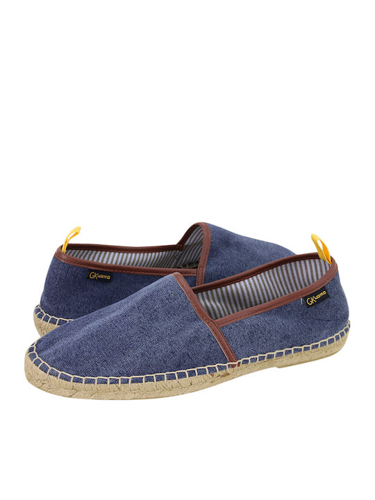 GK Uomo Fabric Men's Espadrilles in Blue Color