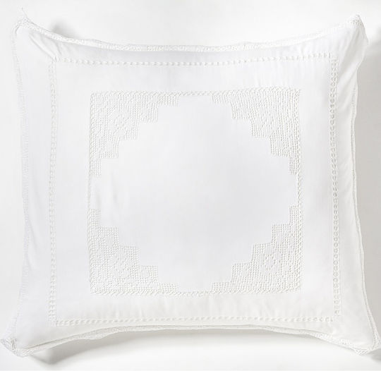 Aigaion White Decorative Pillow Case 80x80cm