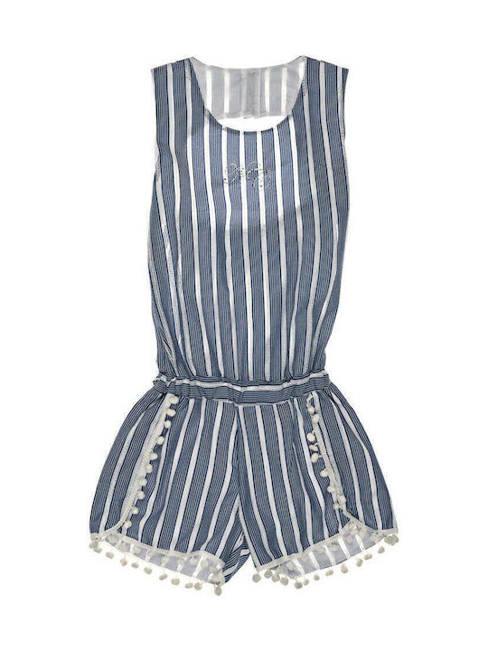 Kinderstoff-Overall-Shorts/Bermudas Blau