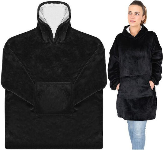 Ruhhy Κουβέρτα Fleece με Μανίκια 106x153εκ. Μαύρη