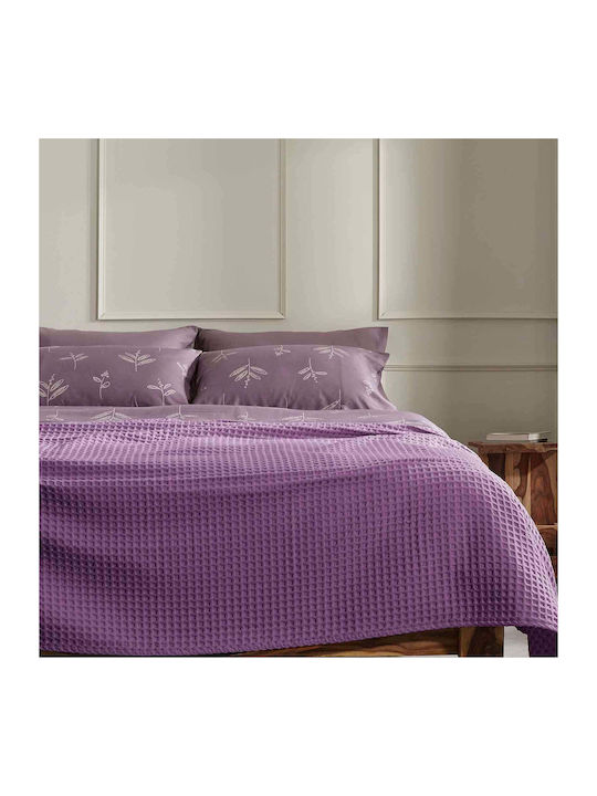 Αιγαίον Κουβέρτα Πικέ King Size 270x240εκ. Ροζ