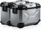SW-Motech TRAX Motorcycle Hard Side Case Set 45lt in Silver Colour