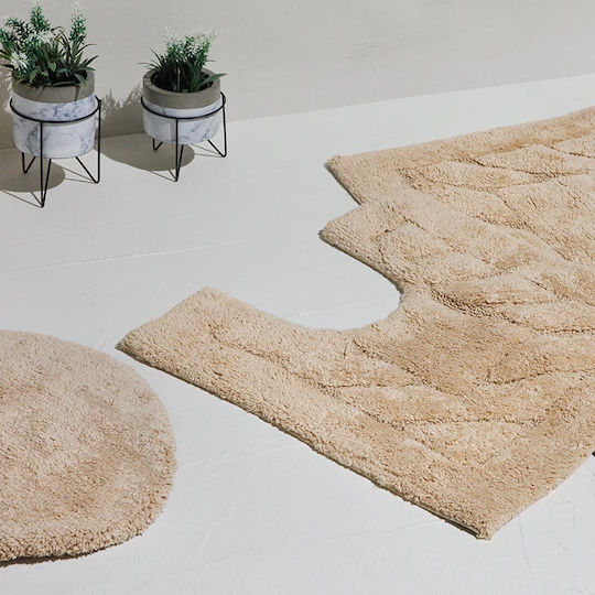 Bed&Bath Cotton Toilet Bath Mat Brics Beige 50x55cm
