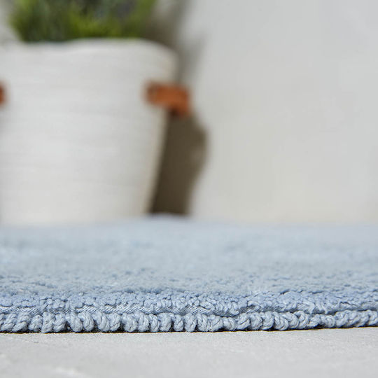 Fieldcrest Round Light Blue Bath Mat Diameter 60cm