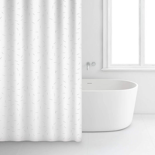Rayen Κουρτίνα Μπάνιου Υφασμάτινη 180x200cm Λευκή