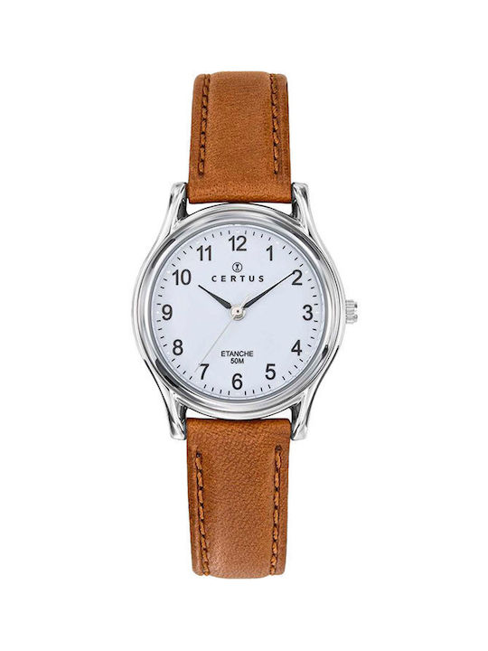Certus Strap Watch with Brown Leather Strap