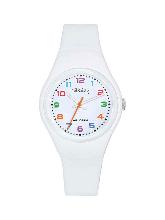 Tekday Strap Watch with White Rubber Strap