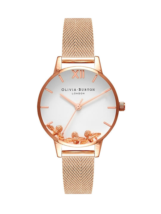 Olivia Burton Busy Bees Watch with Pink Gold Metal Bracelet