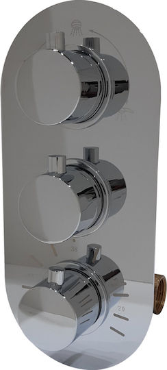 Vinci für Dusche 3 Ausgänge Silber