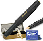 Kaweco CLASSIC Sport Stilou Mediu Negru din Plastic cu Albastru Cerneală