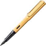 Lamy Writing Pen Medium Gold made of Aluminum with Blue Ink