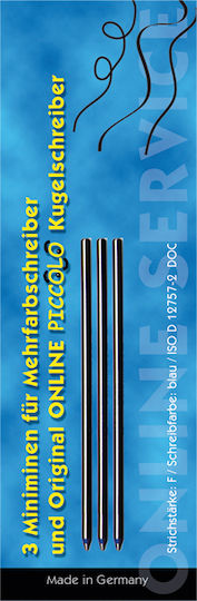 Online Replacement Ink for Ballpoint Pen Medium in Blue color 3pcs