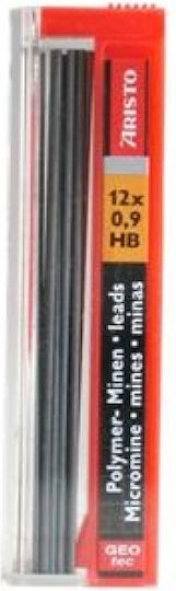 Aristo 12 Съсиповки x 12 Механични Графитни Върхове С Дебелина 0.9mm Тип HB