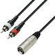 Adam Hall Кабел XLR мъжки - RCA мъжки Черен 3м P69AH032